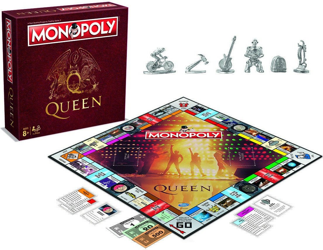 Confenzione e contenuto del gioco da tavolo ispirato ai Queen