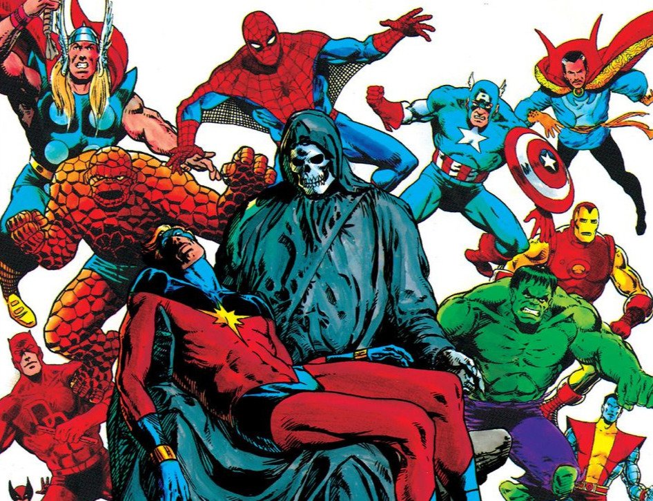 Dettaglio della cover di Marvel Graphic Novel #1: The Death of Captain Marvel
