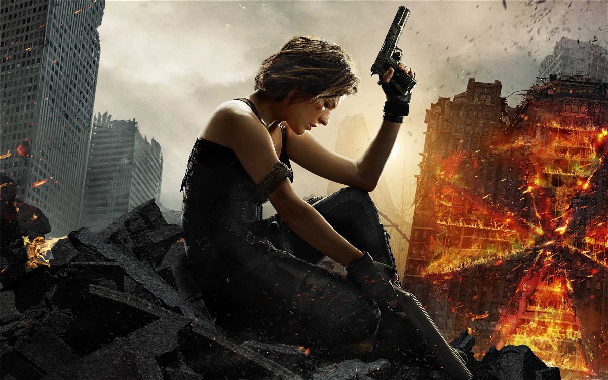 Milla Jovovich nel poster del romanzo di Resident Evil: The Final Chapter