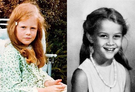 A sinistra Nicole Kidman e a destra Reese Witherspoon, entrambe bambine