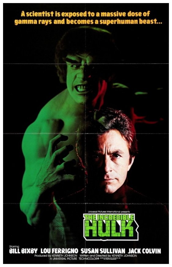 Lou Ferrigno truccato da Hulk e Bill Bixby