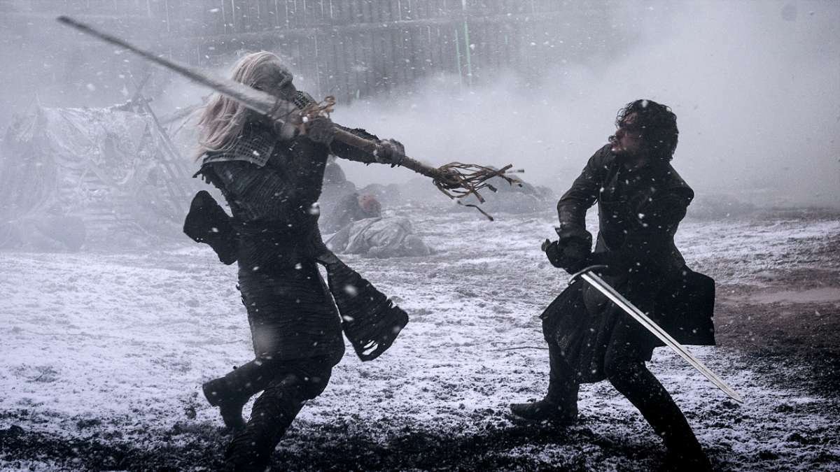 Jon Snow combatte contro un Estraneo ad Aspra Dimora