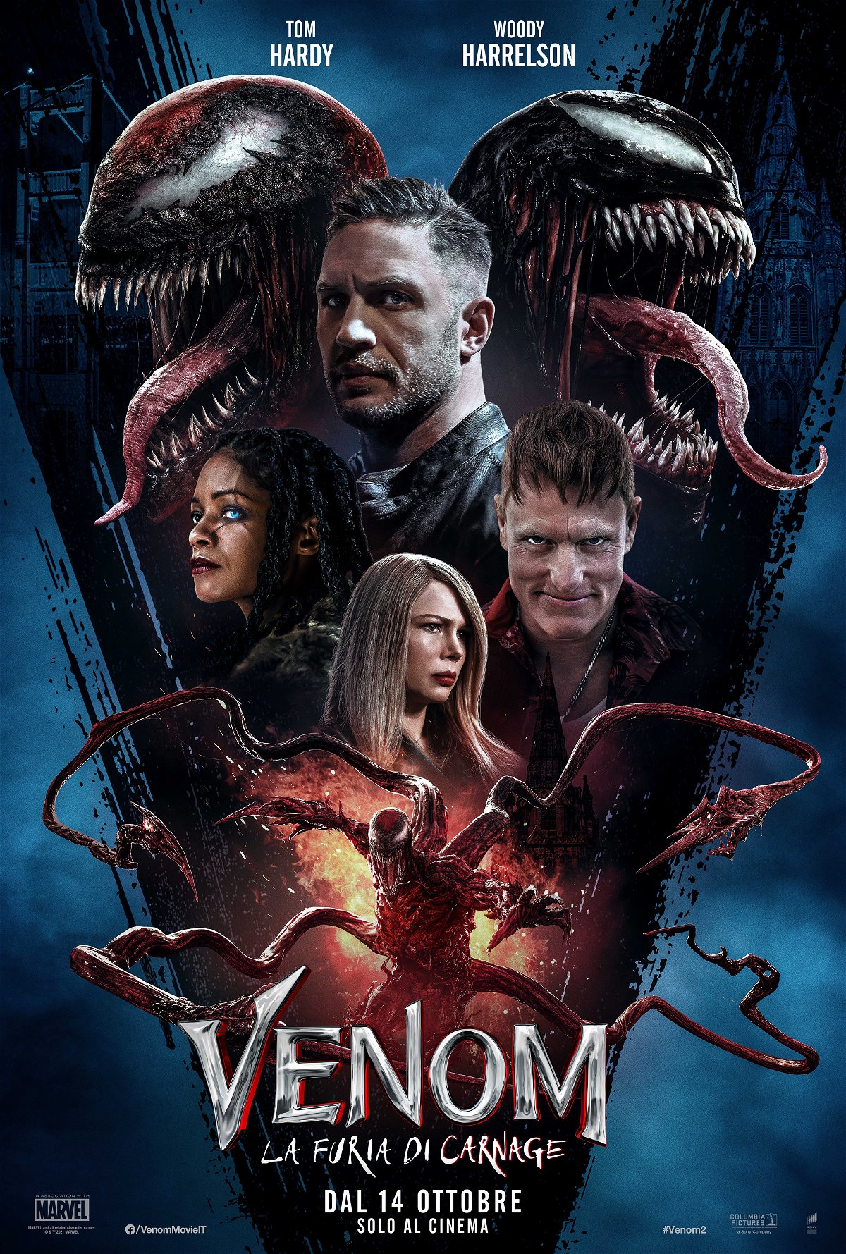 I protagonisti di Venom 2 nel poster italiano