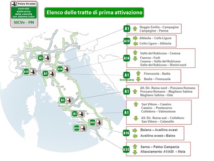Una cartina dell'Italia che mostra dove sono posizionati i nuovi tutor
