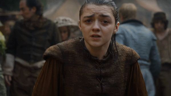 GIF di Arya Stark nel settimo episodio della stagione 6 di Game of Thrones