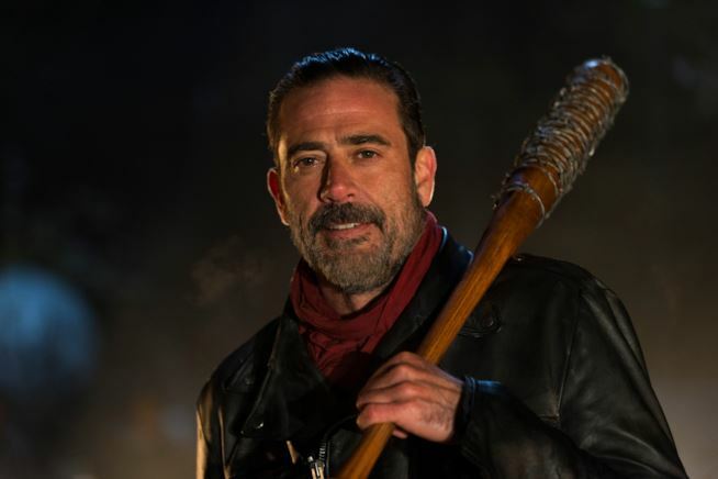 Jeffrey Dean Morgan (Negan) in una scena di The Walking Dead