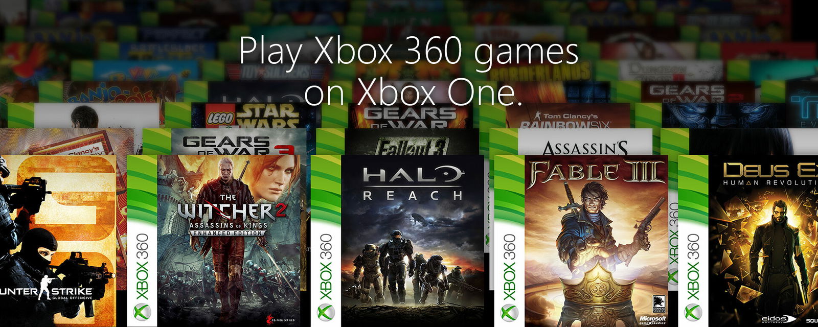Clicca per vedere l'immagine originale Immagine promozionale della retrocompatibilità su Xbox One