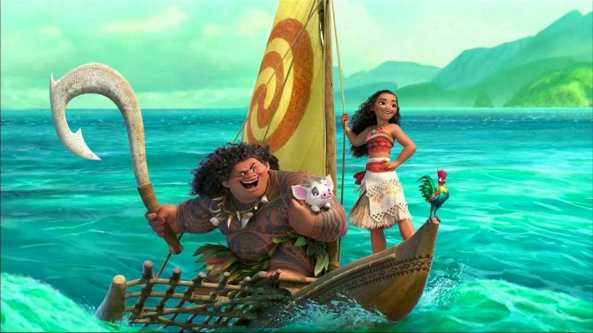 Oceania, Vaiana e Maui in una scena del film