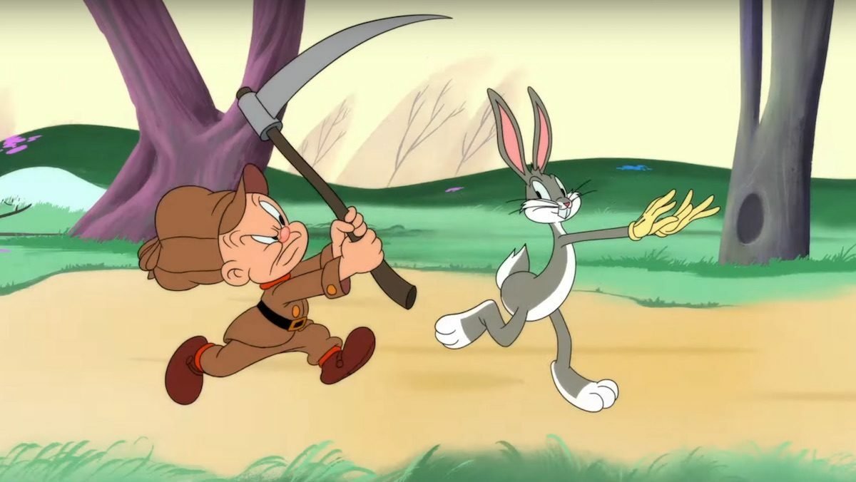 Taddeo e Bugs Bunny in una scena del corto animato Dynamite Dance