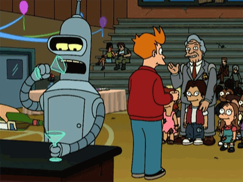 Per Bender di Futurama i cocktail sono carburante