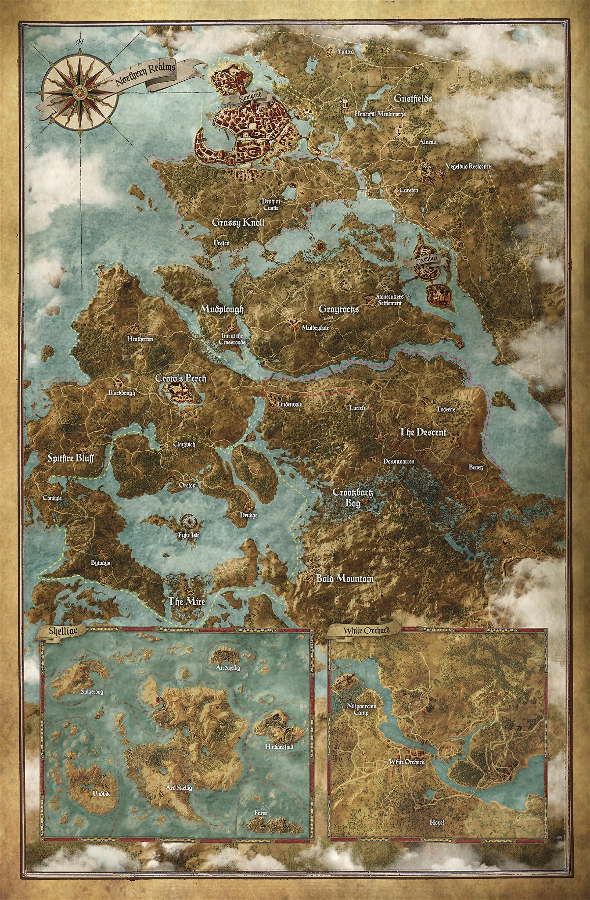 Mappa completa dei Regni Settentrionali di The Witcher
