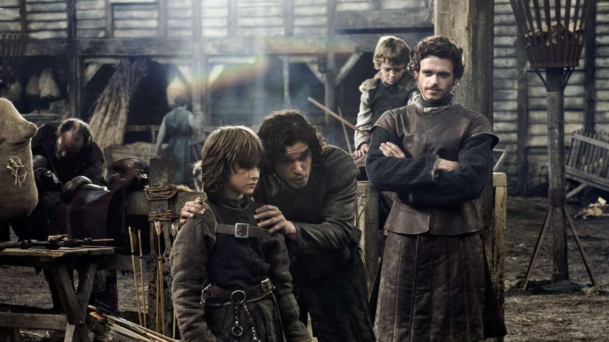 Jon Snow e Robb Stark nell'episodio 1x01 di Game of Thrones, Winter Is Coming