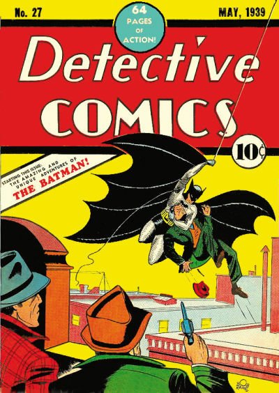 Copertina di Detective Comics #27, la prima apparizione di Batman