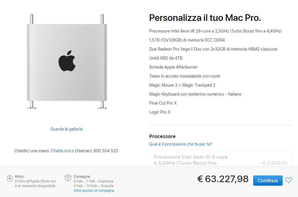 Scheda tecnica e prezzo del Mac Pro nella miglior configurazione possibile