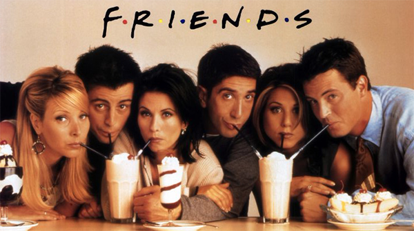 Tutto il cast della sitcom Friends: Lisa Kudrow, Matt Le Blanc, Courteney Cox, David Schwimmer, Jennifer Aniston e Matthew Perry