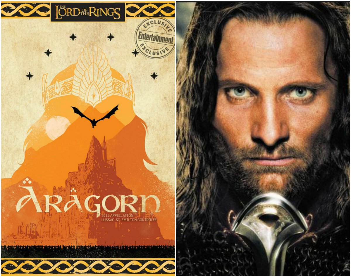 L'etichetta del vino ispirata ad Aragorn