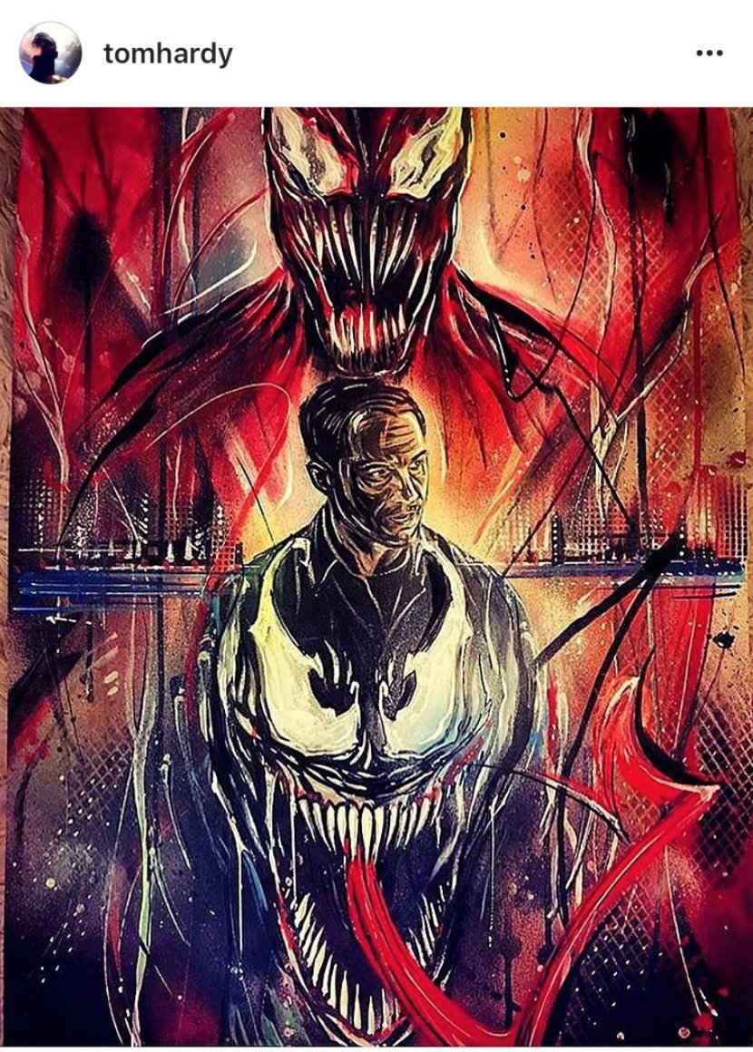 Venom, Eddie Brock e Carnage nel post Instagram di Tom Hardy