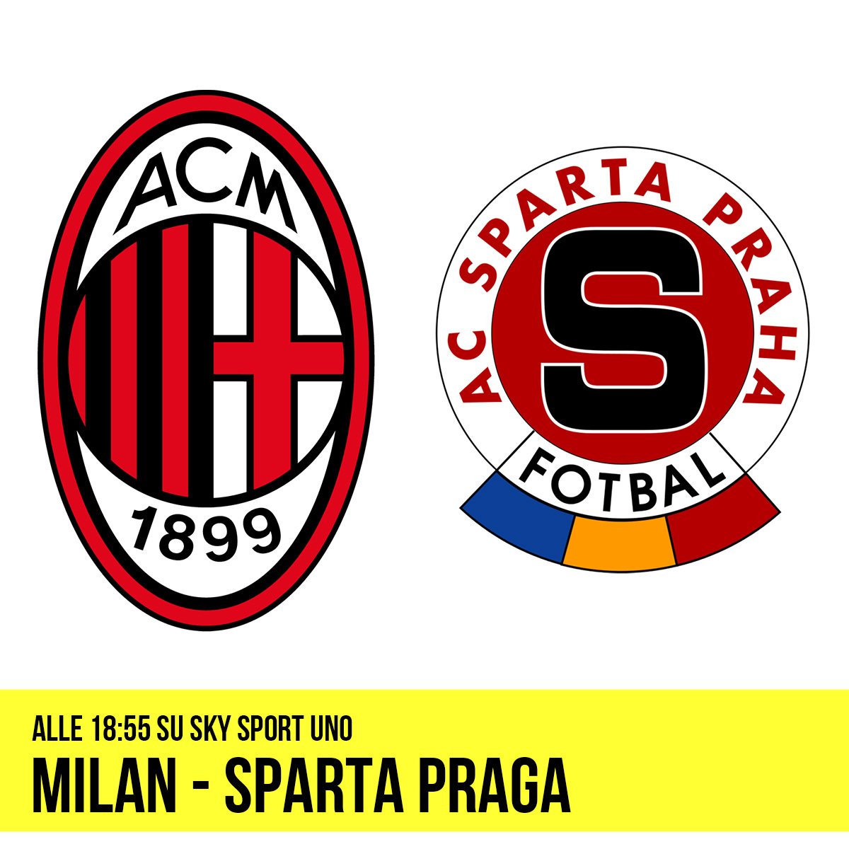 Milan - Sparta Praga alle 18:55 su Sky Sport Uno