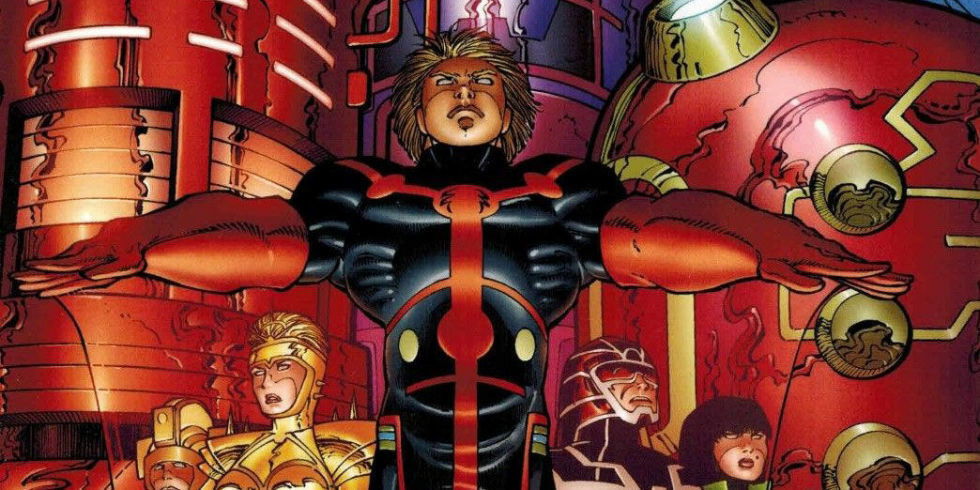 Clicca per vedere l'immagine originale Una tavola de Gli Eterni, di John Romita Jr.