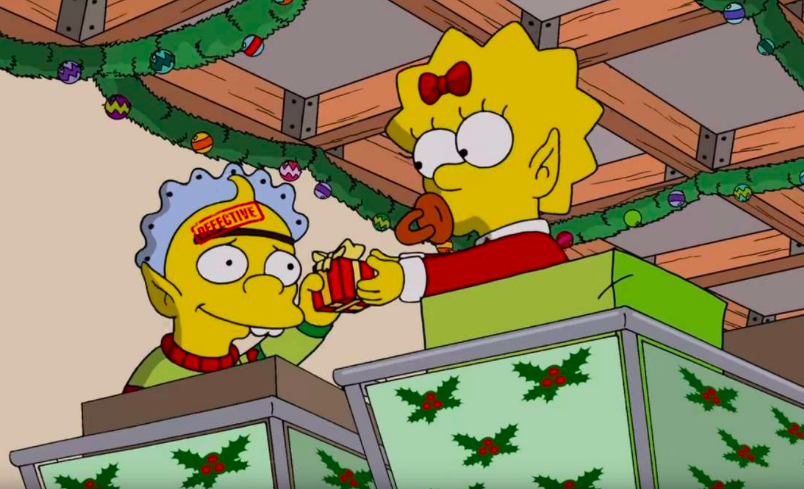 Clicca per vedere l'immagine originale Gag del divano 2017 Natale Simpson - Fabbrica giocattoli