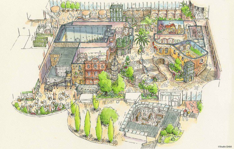 Ghibli Theme Park: concept art mostra come sarà il parco a tema Ghibli di Nagoya