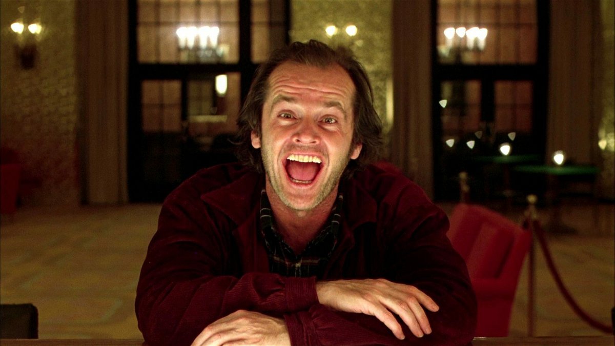 Jack Nicholson nei panni di Jack Torrance in una scena di Shining
