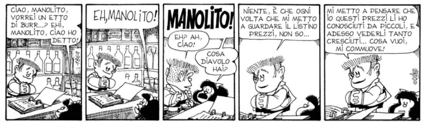 Mafalda incontra il suo amico Manolito