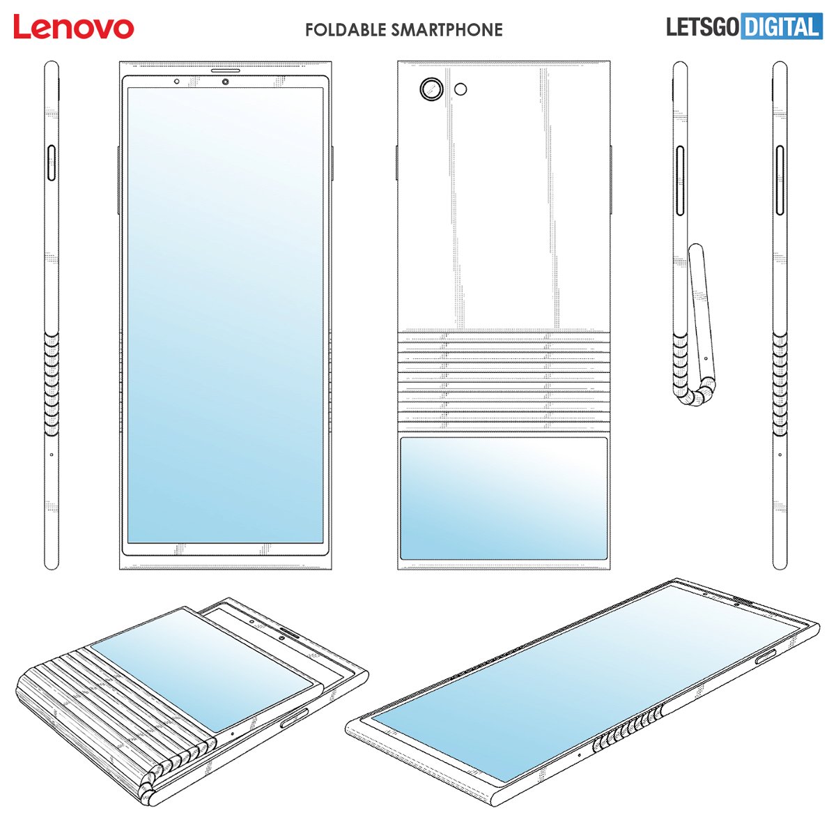 Lo smartphone pieghevole di Lenovo illustrato da Let's Go Digital