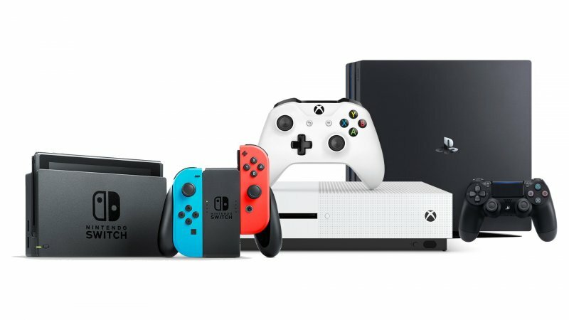 Clicca per vedere l'immagine originale Nintendo Switch, Microsoft Xbox One S e Sony Play Station 4