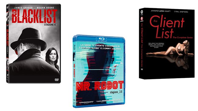 The Blacklist, Mr. Robot e The Client List nei formati DVD e Blu-ray