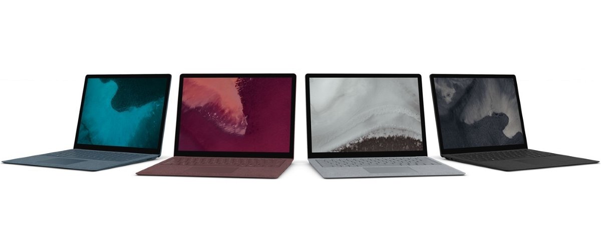 Le quattro colorazioni del Surface Laptop 2