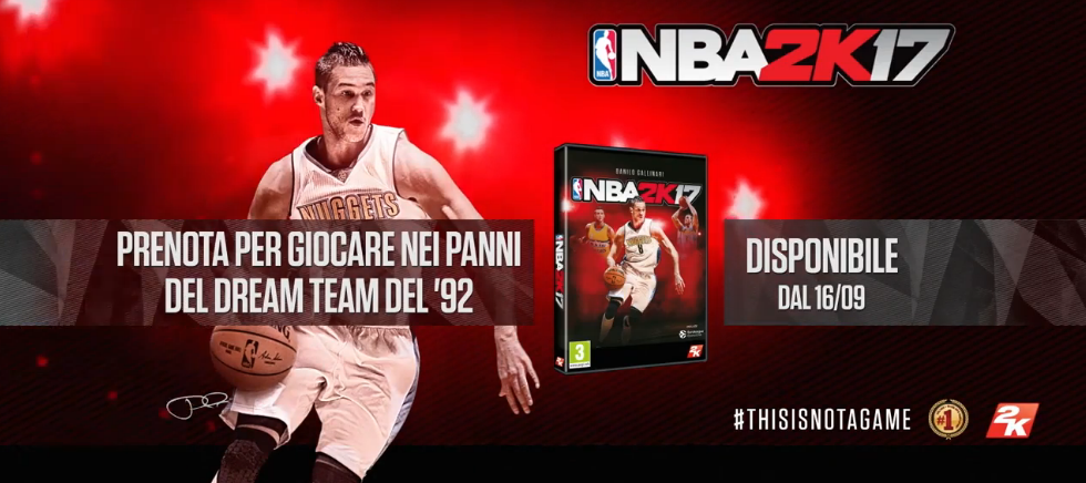 NBA 2K17 ha in copertina Danilo Gallinari