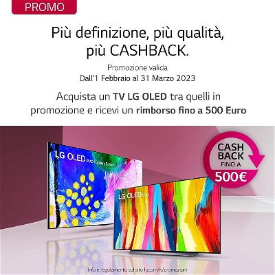 La TV LG offerta cashback