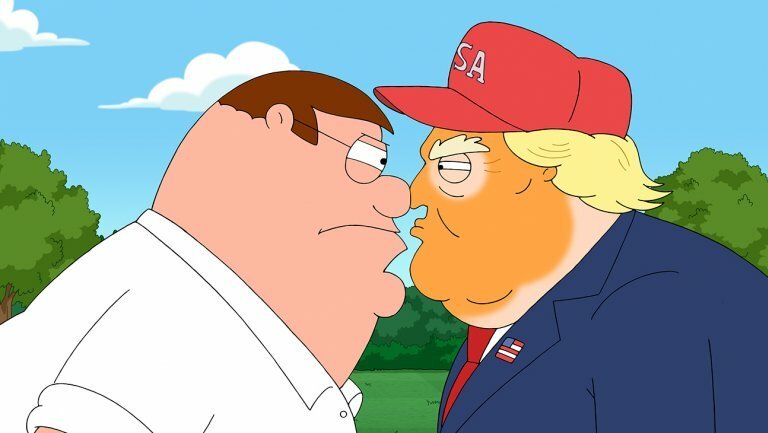 Peter Griffin e Donald Trump in un episodio della 17esima stagione de I Griffin