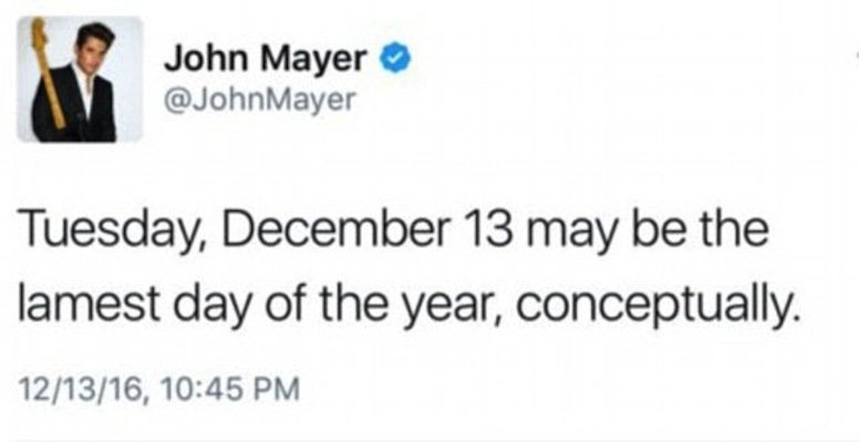 Il tweet compromettente di John Mayer
