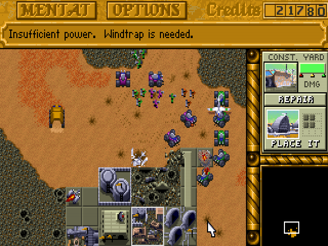 Clicca per vedere l'immagine originale Un'immagine di gioco da Dune II