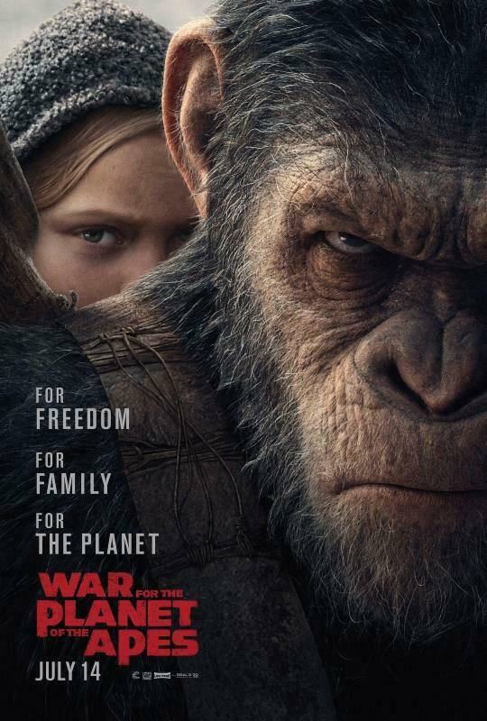 The War - Il Pianeta delle Scimmie, poster con scimmia e umana
