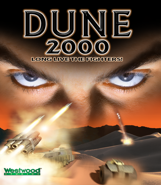 Clicca per vedere l'immagine originale La boxart dell'edizione PC e PlayStation di Dune 2000