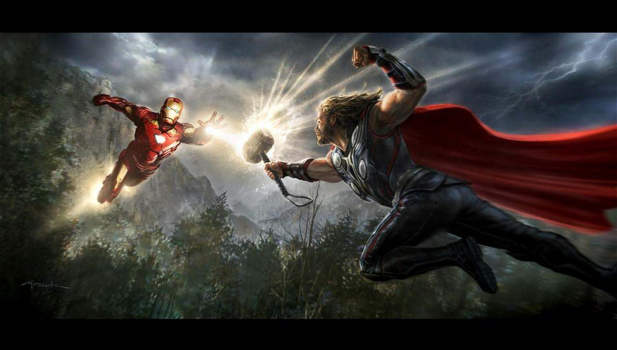 Thor combatte contro Iron Man