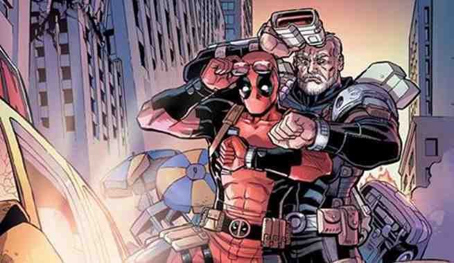 Deadpool e Cable citano la locandina di Ritorno al Futuro 2