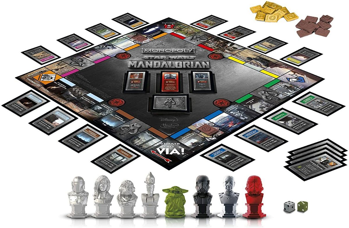La plancia di gioco del Monopoly di The Mandalorian