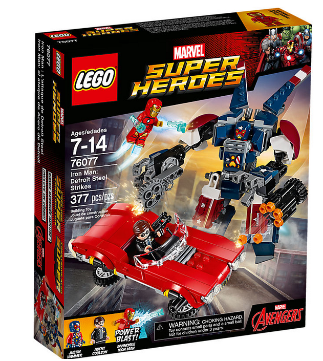Dettagli del box Iron Man: l'attacco di Detroit Steel di LEGO