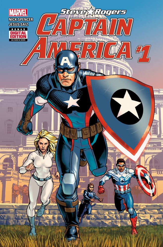 La copertina del primo numero di Captain America: Steve Rogers