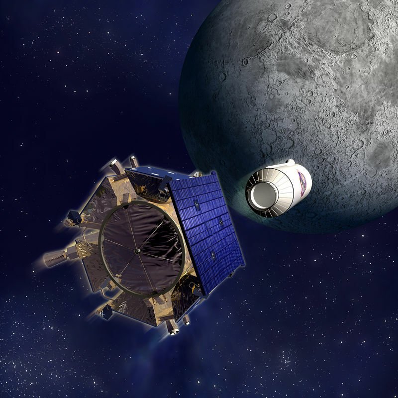 Una ricostruzione della sonda Lunar Crater Observation and Sensing Satellite