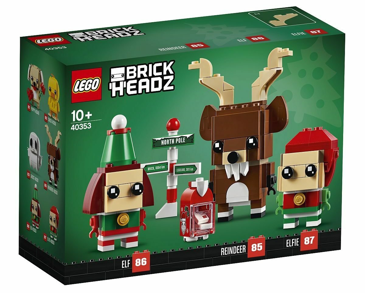 Gli elfi e la renna nel set BrickHeadz per il Natale 2019 di LEGO