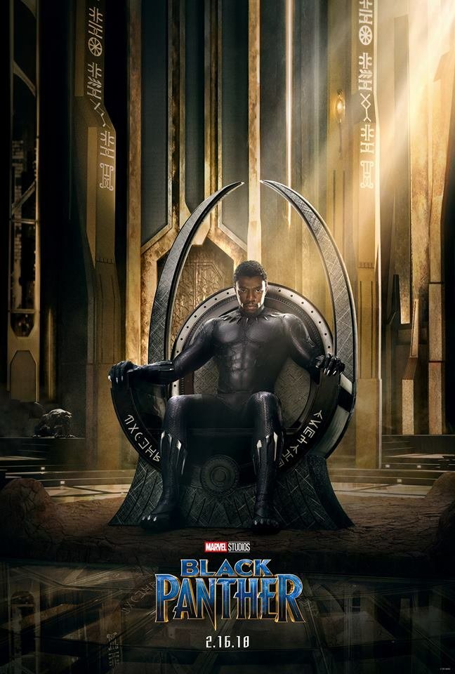 Chadwick Boseman nel poster ufficiale di Pantera nera