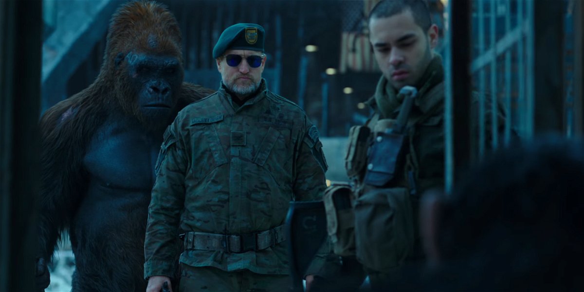 Woody Harrelson in una scena di The War - Il pianeta delle scimmie