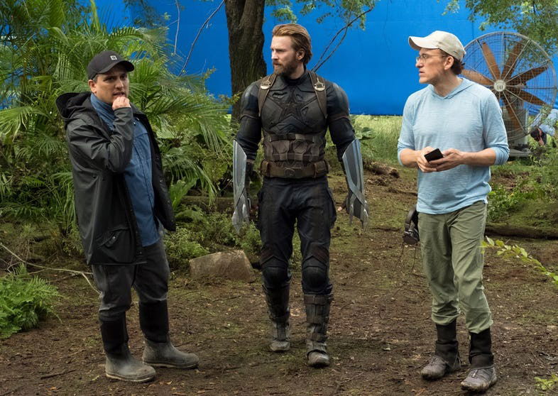 I fratelli Russo dirigono Chris Evans sul set di Avengers: Infinity War