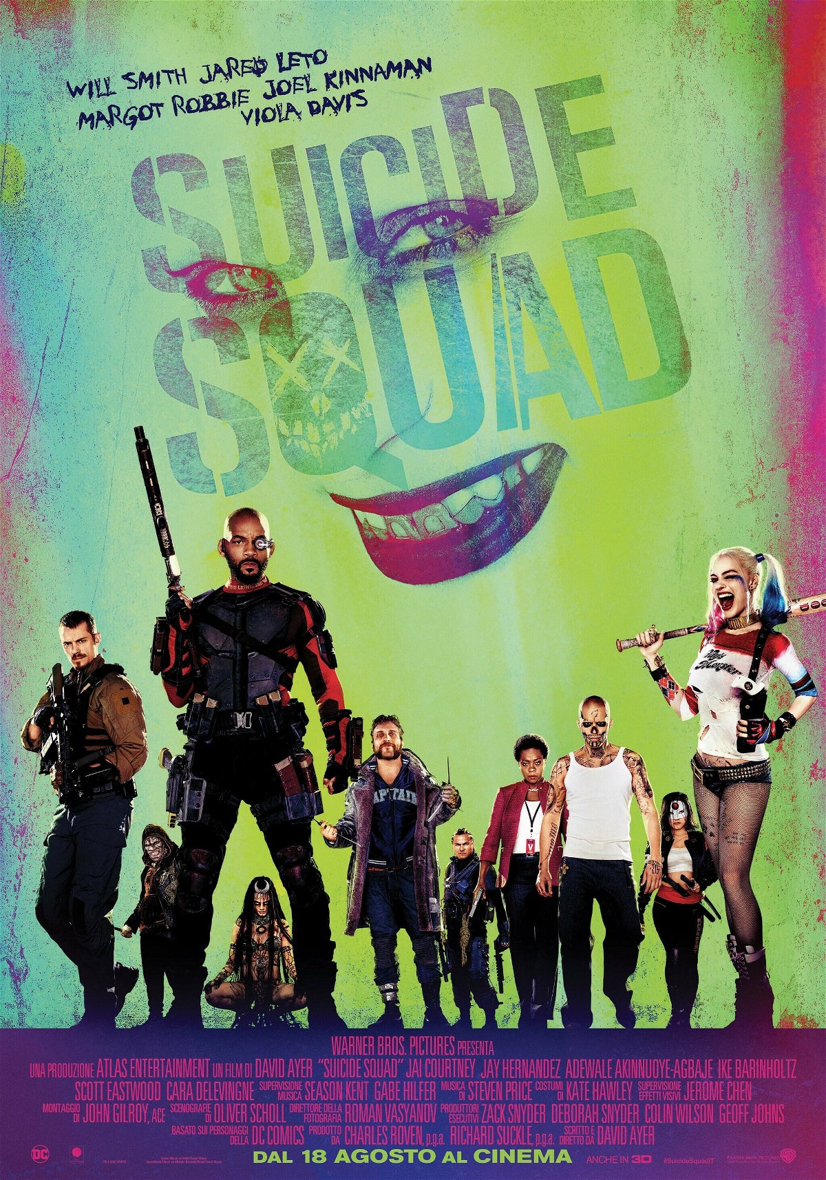 La banda di criminali di Suicide Squad nel poster italiano del film