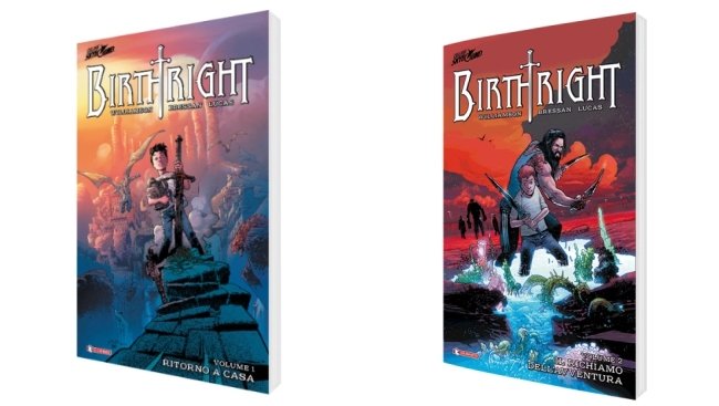 Le cover dell'edizione brussurata dei primi due volumi di Birthright